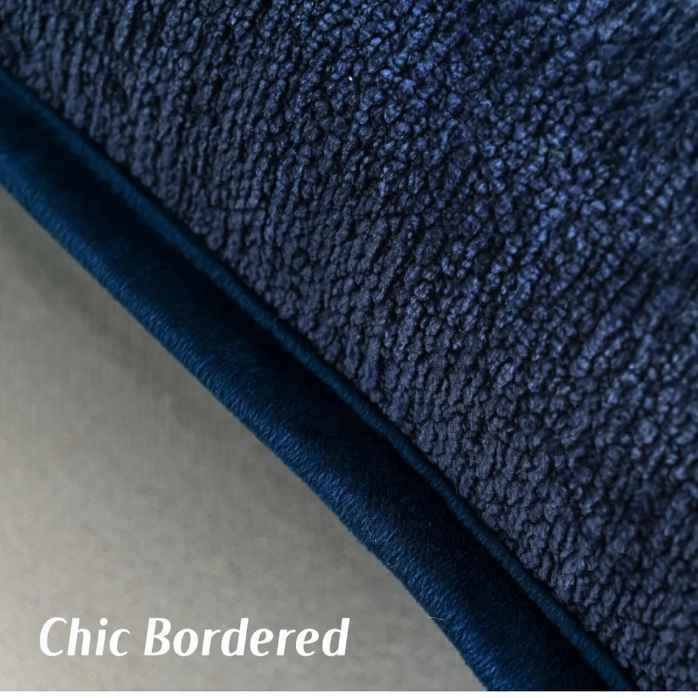 NIB FUTEI Navy Blue Chenille Throw Pillow Covers 16x16‎ Inch Set of 2